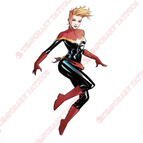 Captain Marvel Customize Temporary Tattoos Stickers NO.5847